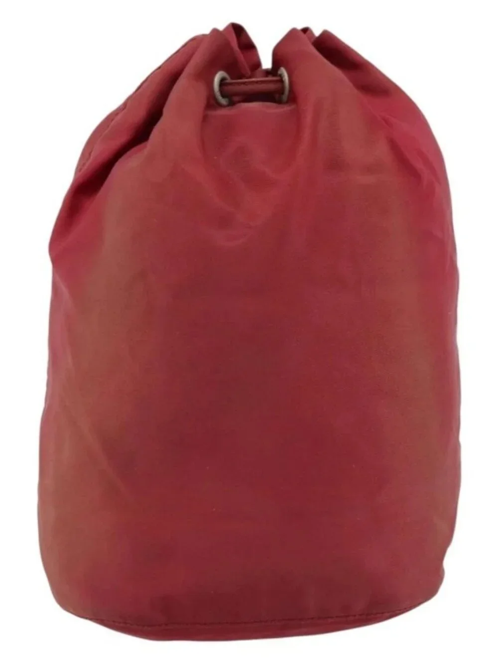 PRADA Drawstring Pouch Nylon Red Auth hk3533